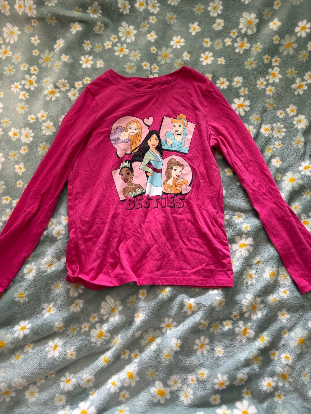 Girls' Pink 'Besties' Long Sleeve Graphic Tee - Disney